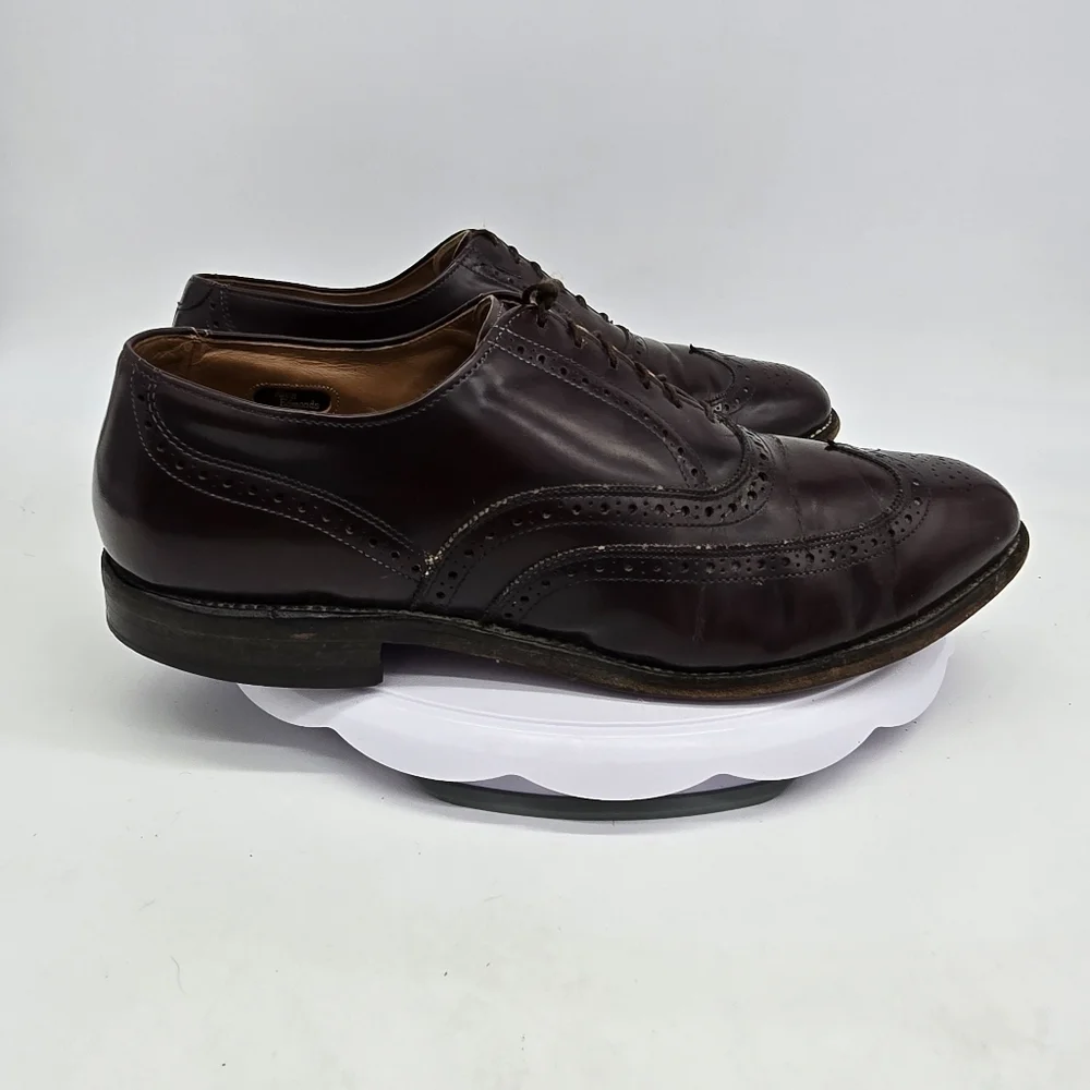 Allen Edmonds Dress Shoe Men's 11 D Chester Wingtip Oxford Burgundy Lace Up
